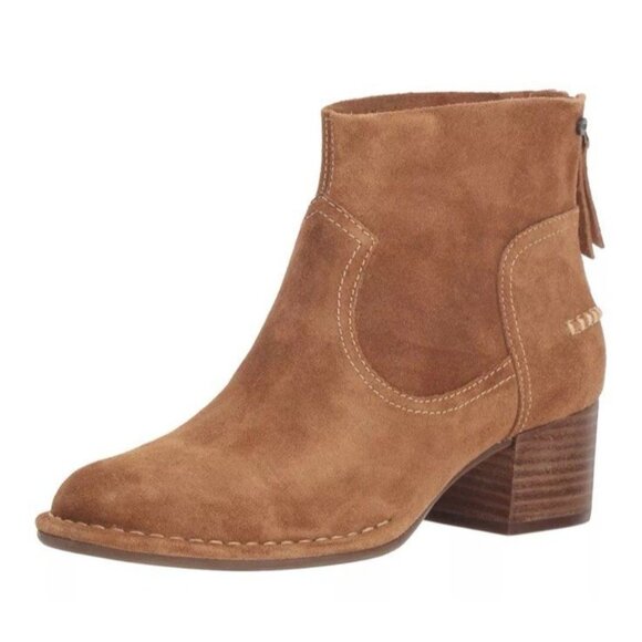 UGG Bandara Brown Suede Ankle Boot 9.5 Cozy Chic Cottagecore Rustic Chic Scuff - Picture 1 of 16